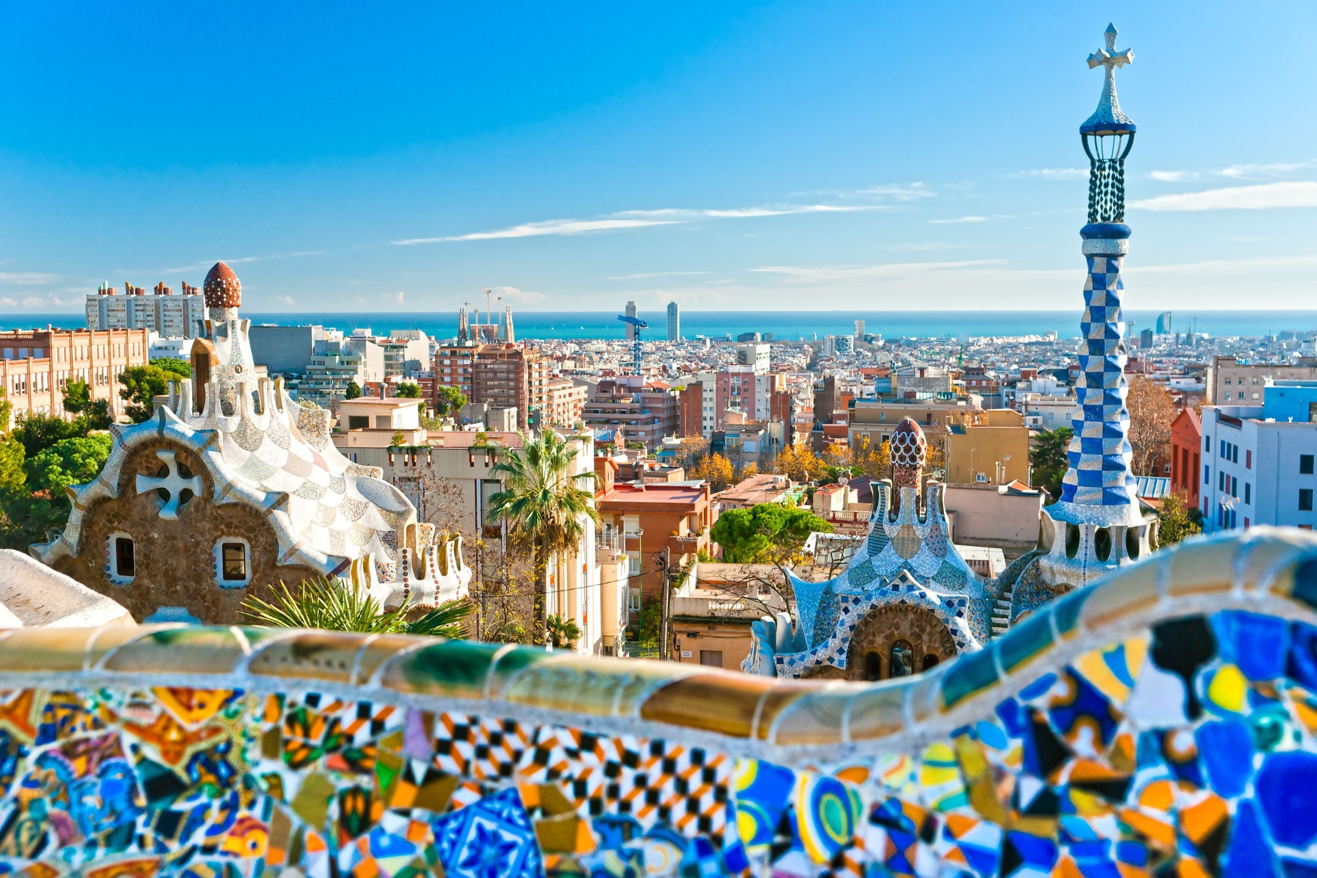 Park Guell in Barcelona, Spain.