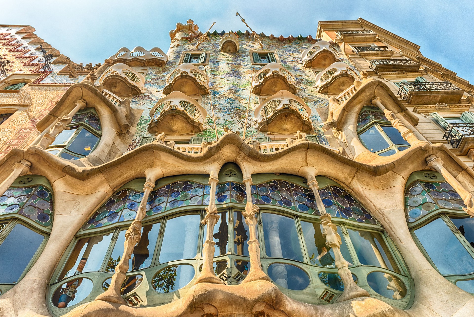 Facade of the modernist masterpiece Casa Batllo, Barcelona, Catalonia, Spain